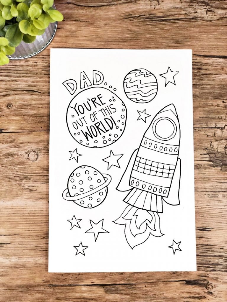 Four FREE Father s Day Cards To Print And Color
