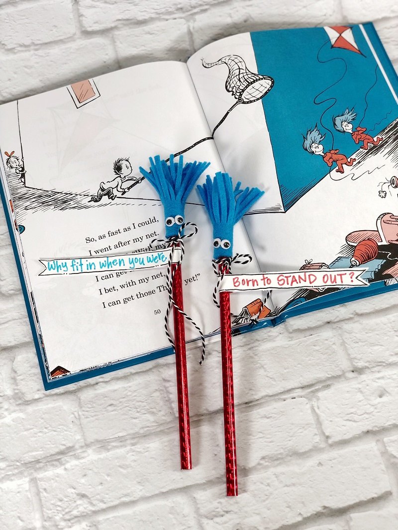 Dr. Suess Inspired Projects Thing 1 Thing 2 Pencils