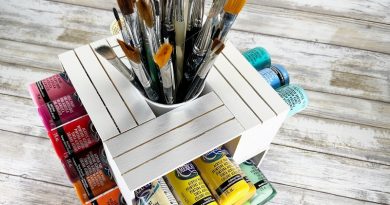 Dollar Tree Mini Crate Storage Spinner Creatively Beth #creativelybeth #dollartree #craft #diy #storage #spinner #lazysusan #rotating #paintspinner #organizer #organization #studio #craftroom #paintstorage #mincrate #crate